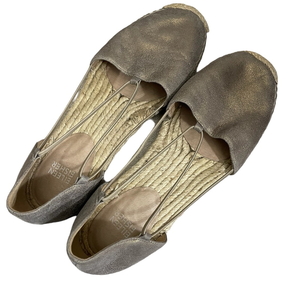 Eileen Fisher sandals Lee d’orsey platinum flat shoes Espadrilles sz 7